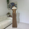 Luxury Prom Dress for Women Custom Gold Evening Dress Sleeveless Shiny Gown for Special Occasions Engagement W284