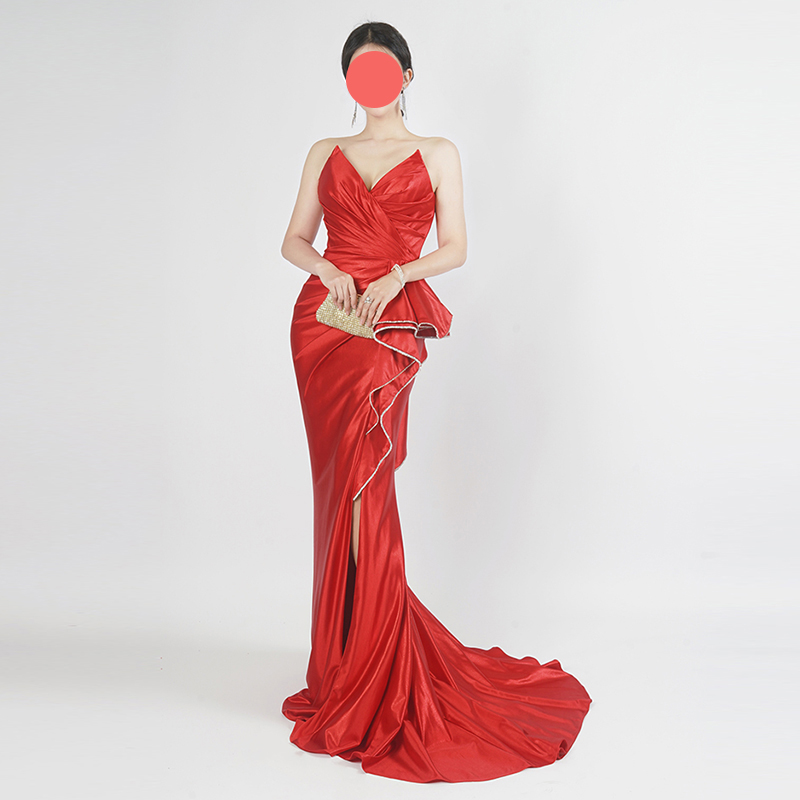 sexy evening gown v neck prom dress