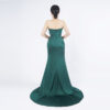 Emerald Satin Evening Gown with Slit | Custom-Made Formal Dress