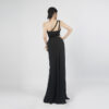 Custom Black Sequin One Shoulder Gown | Luxury Evening Dress