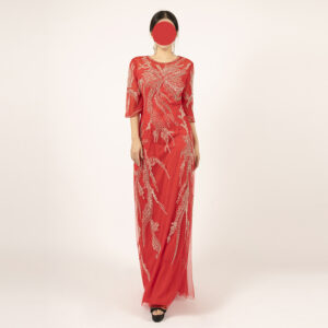 Luxury Hand-Beaded Red Formal Dress for Special Occasions
