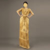 Great Gatsby Inspired Black & Gold Beaded Fringe Evening Gown - Art Deco Flapper Dress for Formal Events