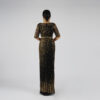 Luxury Black Sequin Gown with Golden Sparkle Design