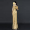 Glamorous Gold Fringe Evening Gown with Sequin Embroidery - Half Sleeve Mermaid Formal Dress for Gala