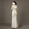 Luxury Silver Hand Beaded Formal Dress – Long Evening Gown for Special Occasions