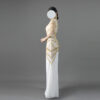 Figure-Flattering White Gown with Royal Gold Beaded Patterns
