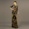Great Gatsby Inspired Black & Gold Beaded Fringe Evening Gown - Art Deco Flapper Dress for Formal Events