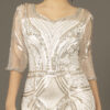 Luxury Silver Hand Beaded Formal Dress – Long Evening Gown for Special Occasions