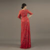 Luxury Red Evening Gown with Hand Beaded Embellishment
