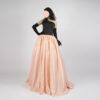 Dramatic Strapless Ball Gown – Black Corset & Blush Pink Satin Skirt