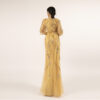 Luxury Gold Formal Gown with Intricate Multicolor Beading