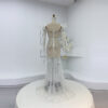 Handmade Crystal Beaded Mermaid Gown with Tassel Chains