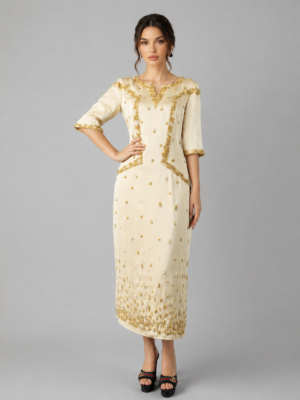 Embellished Sheath Midi Gown