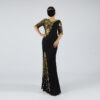 Black & Gold Embellished Evening Gown | Mermaid Silhouette for Arabic Weddings & Royal Galas