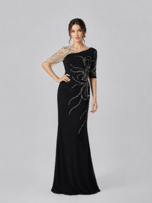 Firework Beaded Mermaid Formal Gown