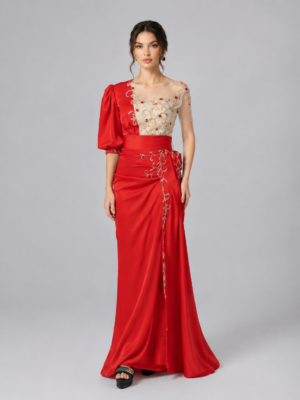 Elegant Beaded Formal Evening Gown
