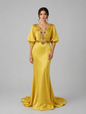Embellished Satin Mermaid Evening Dress