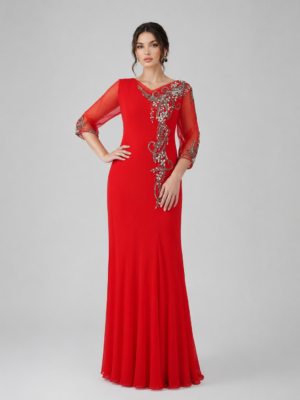 Floor‑Length Beaded Banquet Mermaid Dress