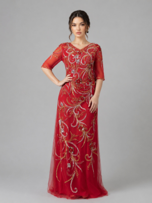 Tulle Gown With Intricate Floral Beading Details