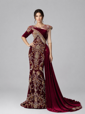 Opulent Embroidered Mermaid Evening Dress