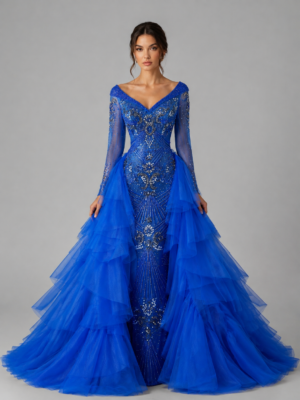 Sparkling Mermaid Gown With Detachable Skirt