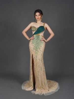 High Slit One‑Shoulder Sequin Mermaid Formal Dress